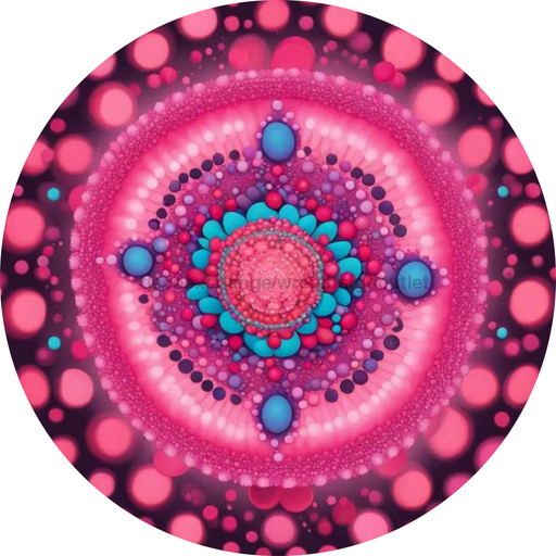 Flower Center Sign Geometric Sc-Fc-0006 6’ Metal Round