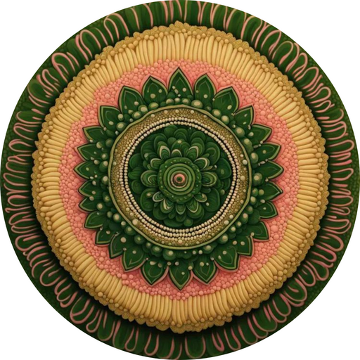 Flower Center Sign Geometric Sc-Fc-0015 6’ Metal Round