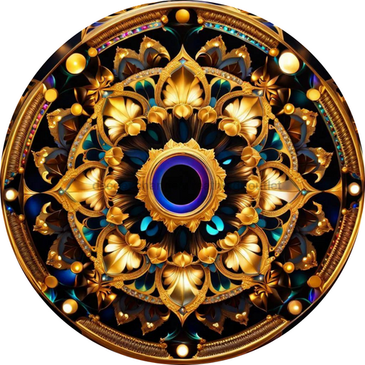 Flower Center Sign Geometric Sc-Fc-0022 6’ Metal Round