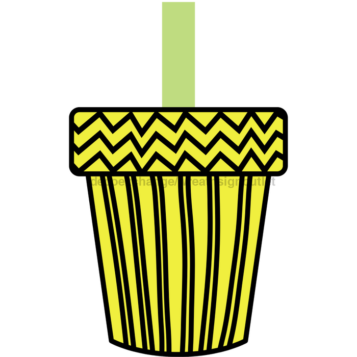 Flower Wreath Attachment, Flower Pot wood sign, DECOE-W-90027, 19" Door Hanger - DecoExchange®