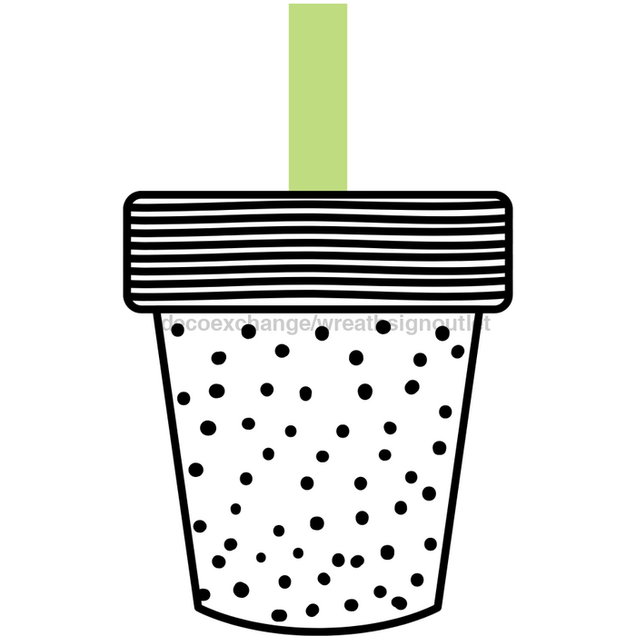 Flower Wreath Attachment, Flower Pot wood sign, DECOE-W-90029, 19" Door Hanger - DecoExchange®