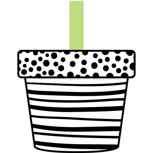 Flower Wreath Attachment, Flower Pot wood sign, DECOE-W-90032, 19" Door Hanger - DecoExchange®