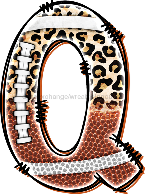 Football Initial Sign Door Hanger Wood Sign Decoe-W-301 22 Q