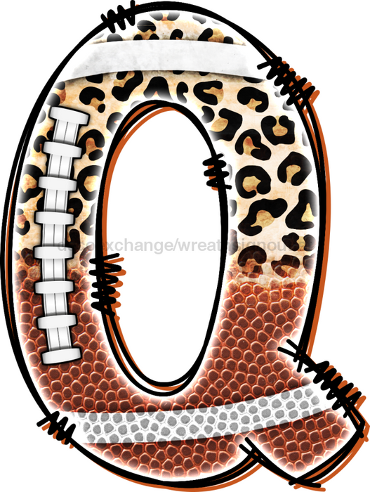 Football Initial Sign Door Hanger Wood Sign Decoe-W-301 22 Q