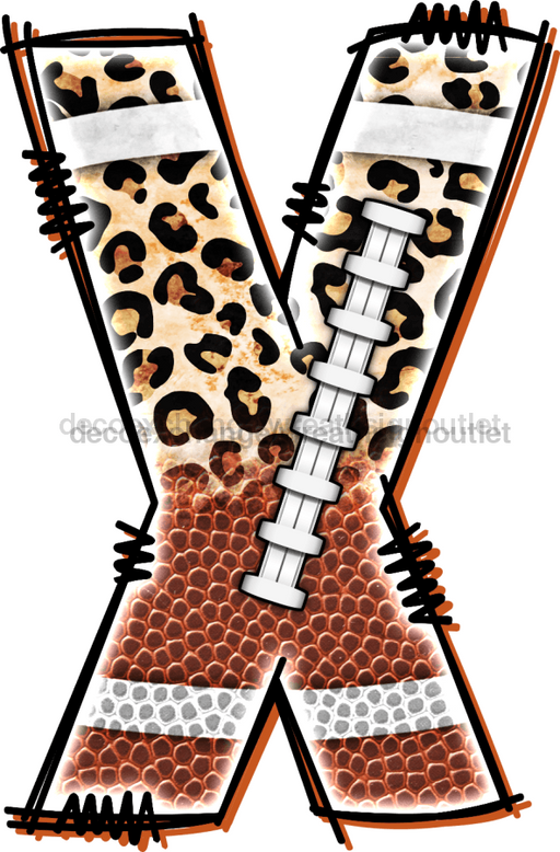 Football Initial Sign Door Hanger Wood Sign Decoe-W-301 22 X