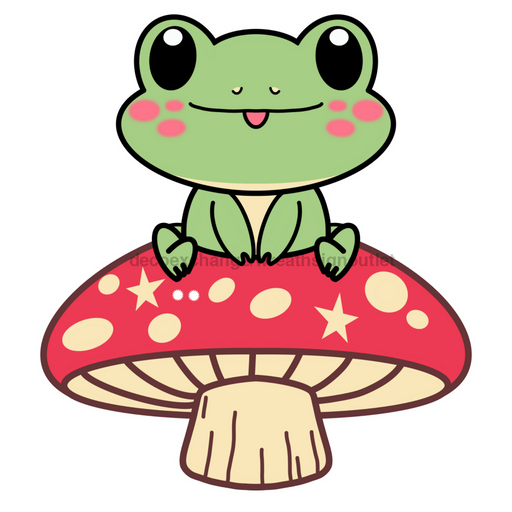 Frog Mushroom Door Hanger Cut Bow Holes Wood Sign Decoe-W-903438 22