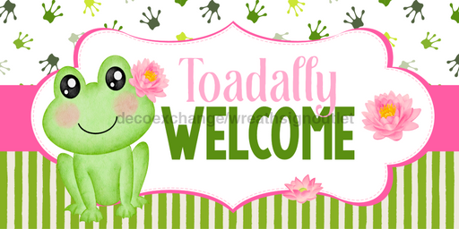 Frog Welcome Sign Decoe - 5237 For Wreath 6X12’ Metal