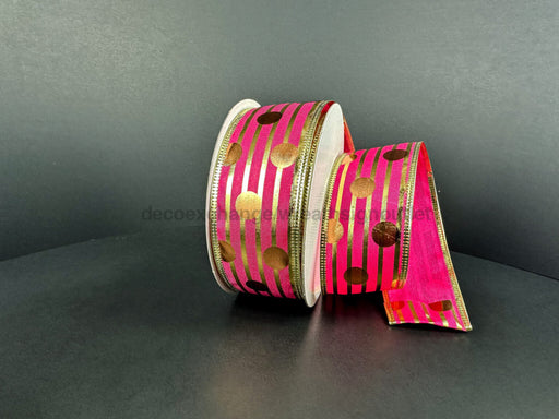 Fuch Stn/Gld Mtlc Dot-Edge 1.5’’X10Y 76535-09-28 Ribbon