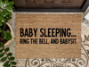 Funny Doormat, Coir Doormat, Welcome Mat, Housewarming Gift, Baby Sleeping Doormat, Baby Sleeping, Ring the Doorbell and Babysit Doormat, Front Door Doormat, Welcome Doormat, New Homeowner Gift DECOE-CM-073 - DecoExchange®
