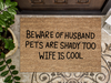 Funny Doormat, Coir Doormat, Welcome Mat, Housewarming Gift, Beware of Husband, Pets are Shady Too, Wife is Cool Doormat, Front Door Doormat, Doormat, New Homeowner Gift DECOE-CM-111 - DecoExchange®