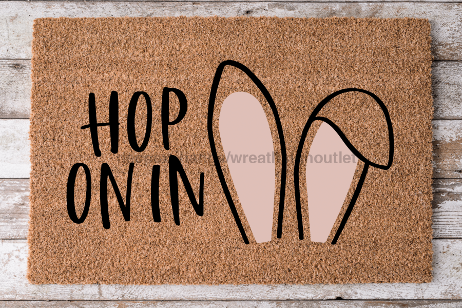 Hop On In - Easter Door Mat - 30x18" Coir Door Mat - DECOE-CM-001 - DecoExchange