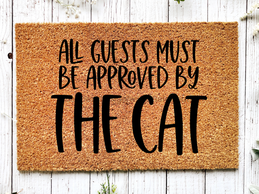 Funny Doormat, Coir Doormat, Welcome Mat, Housewarming Gift, Cat Doormat, All Guests Must Be Approved by the Cat Doormat, Front Door Doormat, Welcome Doormat, New Homeowner Gift DECOE-CM-071 - DecoExchange®