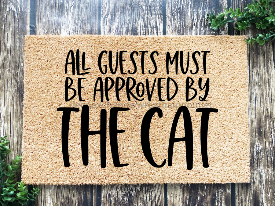 Funny Doormat, Coir Doormat, Welcome Mat, Housewarming Gift, Cat Doormat, All Guests Must Be Approved by the Cat Doormat, Front Door Doormat, Welcome Doormat, New Homeowner Gift DECOE-CM-071 - DecoExchange®