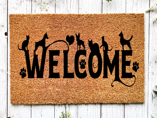 Funny Doormat, Coir Doormat, Welcome Mat, Housewarming Gift, Cats and Dogs Welcome Doormat, Cats and Dogs Front Door Doormat, Welcome Doormat, New Homeowner Gift DECOE-CM-091 - DecoExchange®