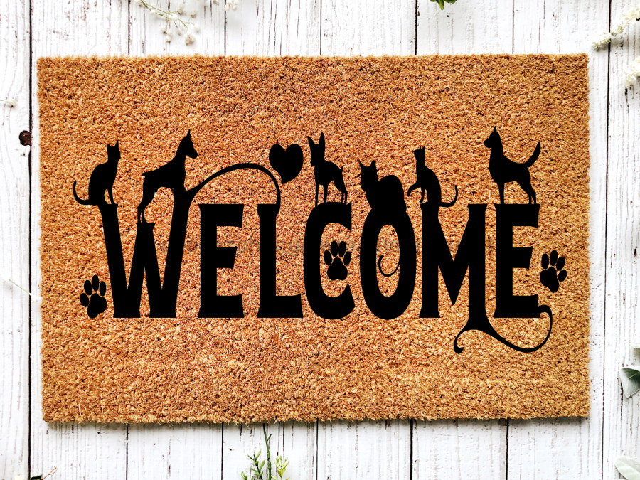 Funny Doormat, Coir Doormat, Welcome Mat, Housewarming Gift, Cats and Dogs Welcome Doormat, Cats and Dogs Front Door Doormat, Welcome Doormat, New Homeowner Gift DECOE-CM-091 - DecoExchange®