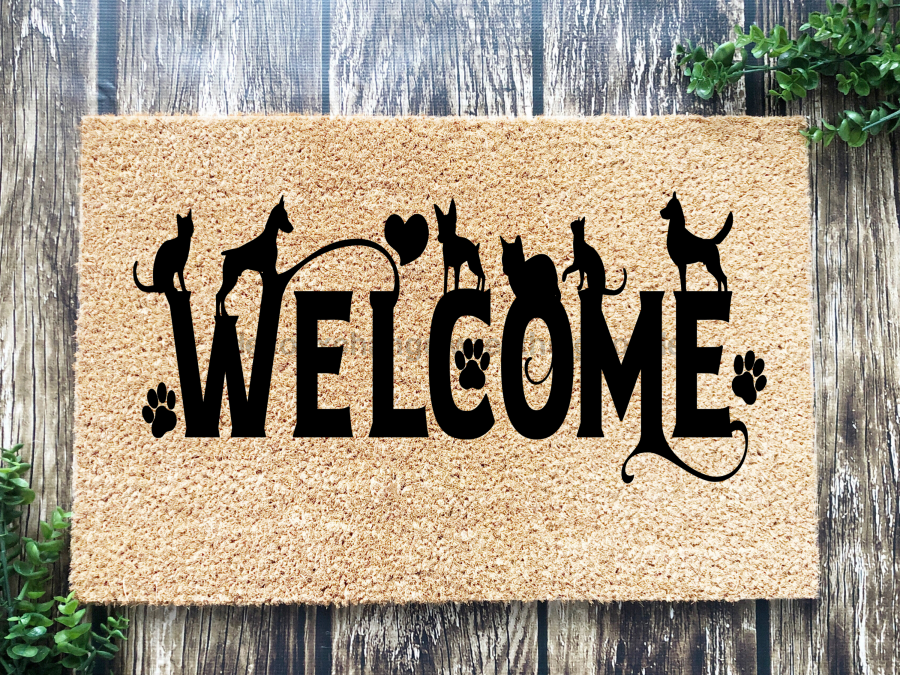 Funny Doormat, Coir Doormat, Welcome Mat, Housewarming Gift, Cats and Dogs Welcome Doormat, Cats and Dogs Front Door Doormat, Welcome Doormat, New Homeowner Gift DECOE-CM-091 - DecoExchange®