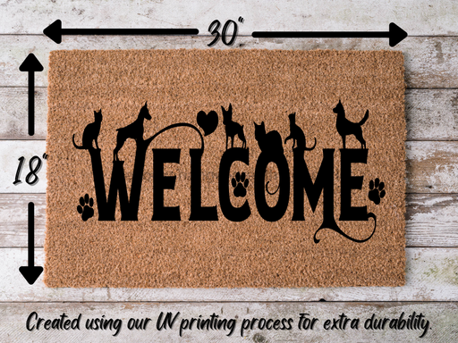 Funny Doormat, Coir Doormat, Welcome Mat, Housewarming Gift, Cats and Dogs Welcome Doormat, Cats and Dogs Front Door Doormat, Welcome Doormat, New Homeowner Gift DECOE-CM-091 - DecoExchange®