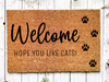 Funny Doormat, Coir Doormat, Welcome Mat, Housewarming Gift, Cats Welcome Doormat, Welcome, Hope You Like Cats! Front Door Doormat, Welcome Doormat, New Homeowner Gift DECOE-CM-099 - DecoExchange®