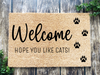 Funny Doormat, Coir Doormat, Welcome Mat, Housewarming Gift, Cats Welcome Doormat, Welcome, Hope You Like Cats! Front Door Doormat, Welcome Doormat, New Homeowner Gift DECOE-CM-099 - DecoExchange®