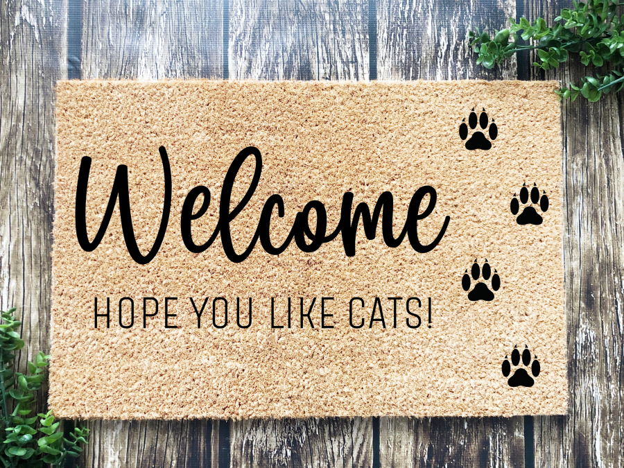 Funny Doormat, Coir Doormat, Welcome Mat, Housewarming Gift, Cats Welcome Doormat, Welcome, Hope You Like Cats! Front Door Doormat, Welcome Doormat, New Homeowner Gift DECOE-CM-099 - DecoExchange®