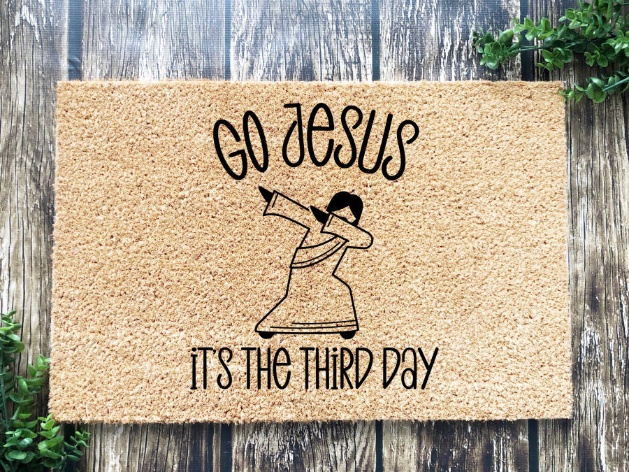Funny Doormat, Coir Doormat, Welcome Mat, Housewarming Gift, Go Jesus, It's The Third Day Welcome Doormat, Go Jesus Front Door Doormat, Welcome Doormat, New Homeowner Gift DECOE-CM-098 - DecoExchange®