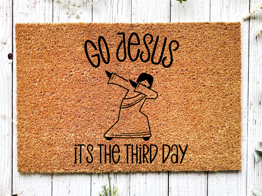 Funny Doormat, Coir Doormat, Welcome Mat, Housewarming Gift, Go Jesus, It's The Third Day Welcome Doormat, Go Jesus Front Door Doormat, Welcome Doormat, New Homeowner Gift DECOE-CM-098 - DecoExchange®