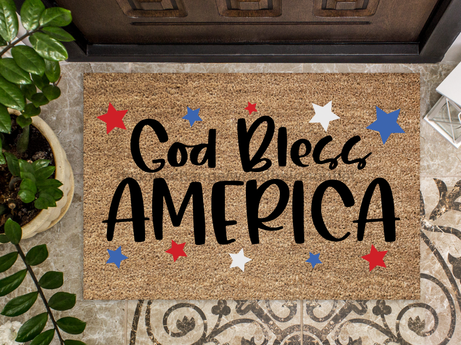 Funny Doormat, Coir Doormat, Welcome Mat, Housewarming Gift,  God Bless America Doormat, Front Door Doormat, July 4th Doormat, New Homeowner Gift DECOE-CM-119 - DecoExchange®