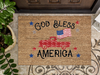Funny Doormat, Coir Doormat, Welcome Mat, Housewarming Gift, God Bless America Welcome Doormat, Red Truck Front Door Doormat, Welcome Doormat, New Homeowner Gift DECOE-CM-094 - DecoExchange®