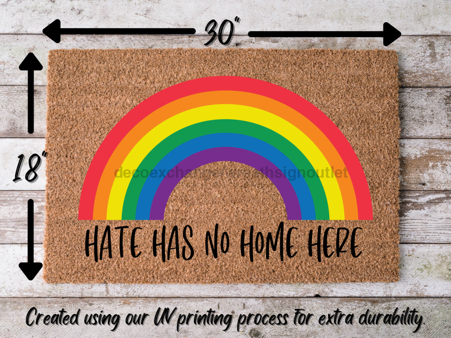 Funny Doormat, Coir Doormat, Welcome Mat, Housewarming Gift, Hate Has No Home Here Doormat, Front Door Doormat, Pride Doormat, New Homeowner Gift DECOE-CM-120 - DecoExchange®