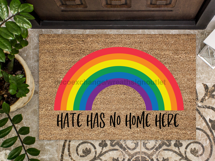 Funny Doormat, Coir Doormat, Welcome Mat, Housewarming Gift, Hate Has No Home Here Doormat, Front Door Doormat, Pride Doormat, New Homeowner Gift DECOE-CM-120 - DecoExchange®