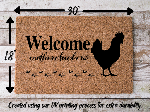 Funny Doormat, Coir Doormat, Welcome Mat, Housewarming Gift, Welcome Mothercluckers Doormat, Chicken Front Door Doormat, Welcome Doormat, New Homeowner Gift DECOE-CM-081 - DecoExchange®