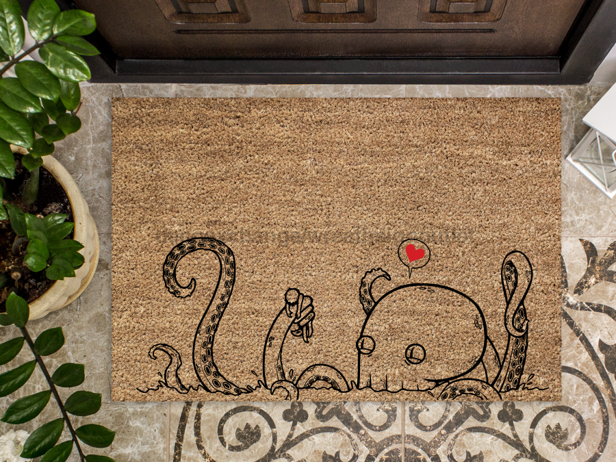 Funny Doormat, Coir Doormat, Welcome Mat, Housewarming Gift, Octopus Welcome Doormat, Octopus and Tentacles Front Door Doormat, Welcome Doormat, New Homeowner Gift DECOE-CM-105 - DecoExchange®