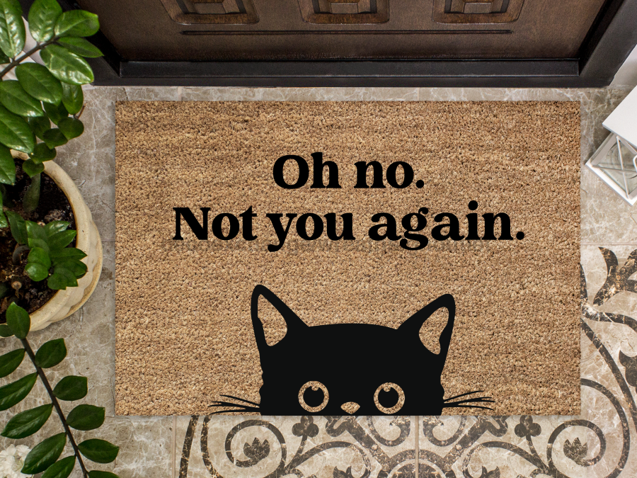 Funny Doormat, Coir Doormat, Welcome Mat, Housewarming Gift, Oh no, Not you again. Doormat, Cat Front Door Doormat, Welcome Doormat, New Homeowner Gift DECOE-CM-088 - DecoExchange®