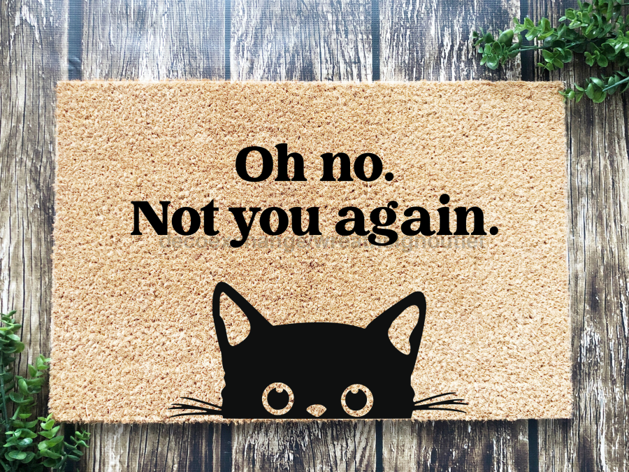 Funny Doormat, Coir Doormat, Welcome Mat, Housewarming Gift, Oh no, Not you again. Doormat, Cat Front Door Doormat, Welcome Doormat, New Homeowner Gift DECOE-CM-088 - DecoExchange®