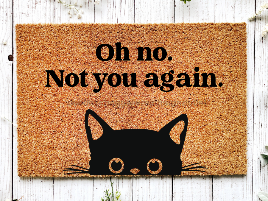 Funny Doormat, Coir Doormat, Welcome Mat, Housewarming Gift, Oh no, Not you again. Doormat, Cat Front Door Doormat, Welcome Doormat, New Homeowner Gift DECOE-CM-088 - DecoExchange®
