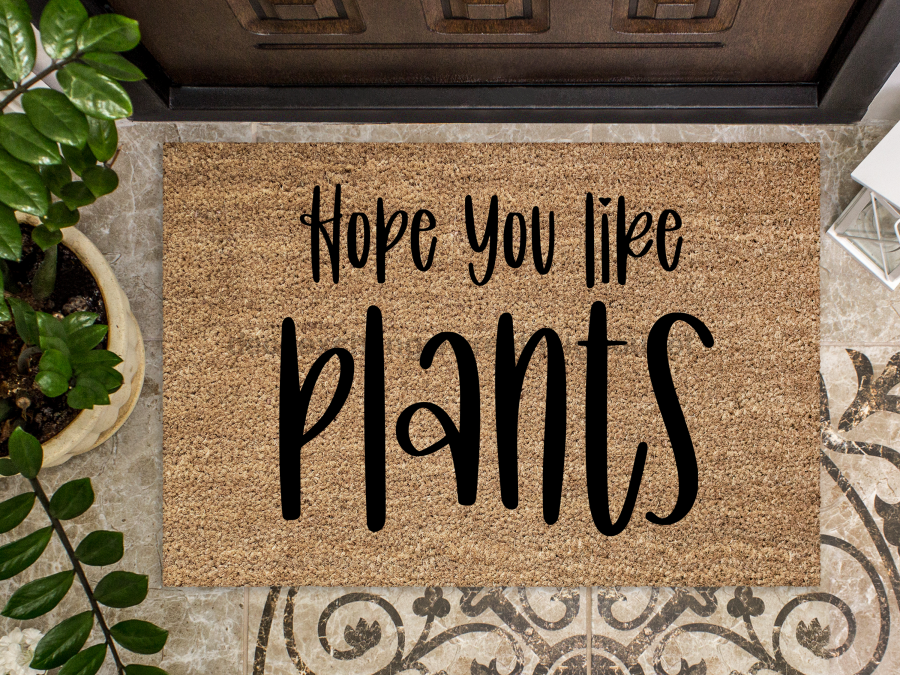 Funny Doormat, Coir Doormat, Welcome Mat, Housewarming Gift, Plants Doormat, Hope you like Plants Front Door Doormat, Welcome Doormat, New Homeowner Gift DECOE-CM-079 - DecoExchange®