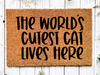 Funny Doormat, Coir Doormat, Welcome Mat, Housewarming Gift, The World's Cutest Cat Lives Here Welcome Doormat, Cat Front Door Doormat, Welcome Doormat, New Homeowner Gift DECOE-CM-101 - DecoExchange®
