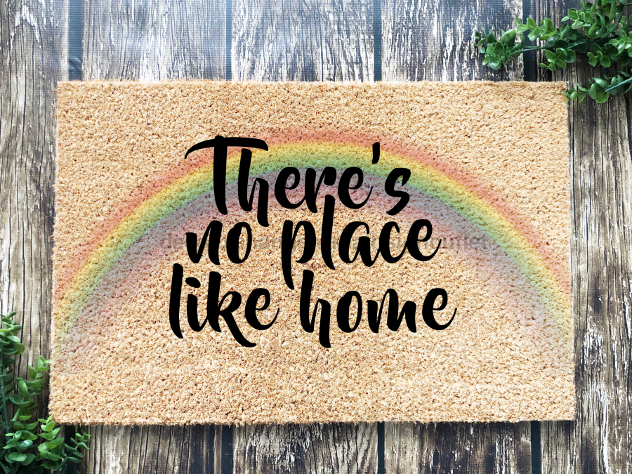 Funny Doormat, Coir Doormat, Welcome Mat, Housewarming Gift, There's no place like home Doormat, Rainbow Front Door Doormat, Welcome Doormat, New Homeowner Gift DECOE-CM-082 - DecoExchange®