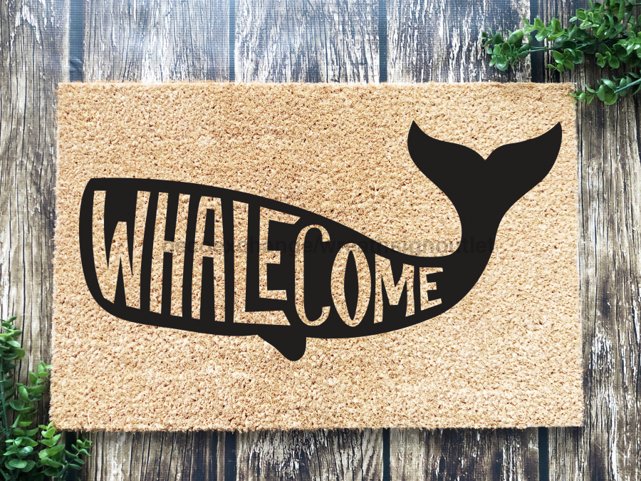 Funny Doormat, Coir Doormat, Welcome Mat, Housewarming Gift, Whalecome Welcome Doormat, Whale Front Door Doormat, Welcome Doormat, New Homeowner Gift DECOE-CM-102 - DecoExchange®