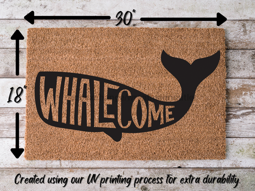 Funny Doormat, Coir Doormat, Welcome Mat, Housewarming Gift, Whalecome Welcome Doormat, Whale Front Door Doormat, Welcome Doormat, New Homeowner Gift DECOE-CM-102 - DecoExchange®