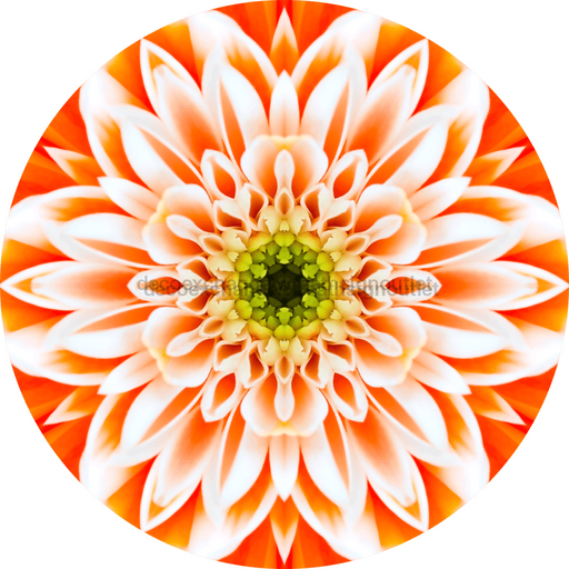Geometric Flower Center Orange Decoe-Fc-0006 6 metal