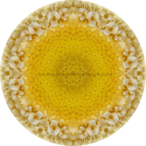 Geometric Flower Center Sunflower Decoe-W-Fc-0010 6 Wood