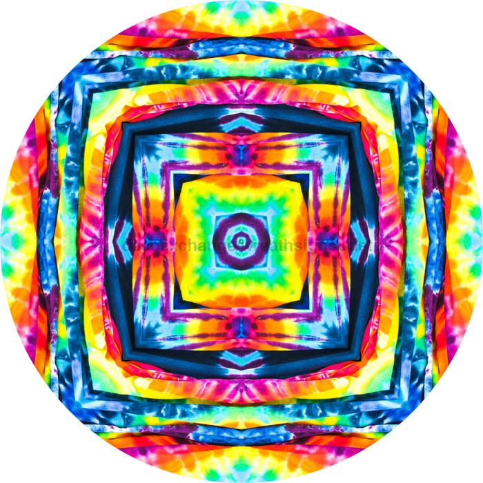Geometric Flower Center Tye Dye Decoe-W-Fc-0004 6 Wood