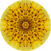 Geometric Flower Center Yellow Decoe-W-Fc-0015 6 Wood