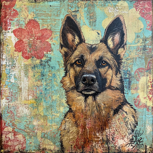 German Shephard Sign, Dog Sign, DCO-13484, Sign For Wreath, 10x10" Metal Sign