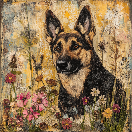 German Shephard Sign, Dog Sign, DCO-13488, Sign For Wreath, 10x10" Metal Sign