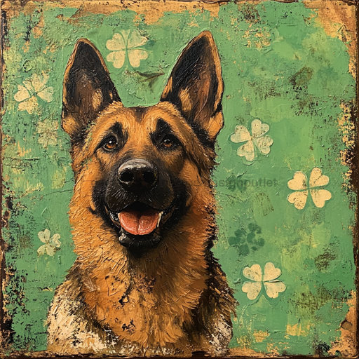 German Shephard Sign, Dog Sign, DCO-13490, Sign For Wreath, 10x10" Metal Sign