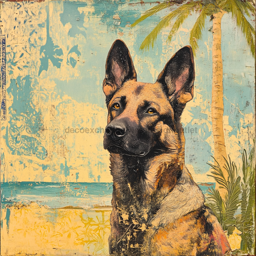 German Shephard Sign, Dog Sign, DCO-13500, Sign For Wreath, 10x10" Metal Sign