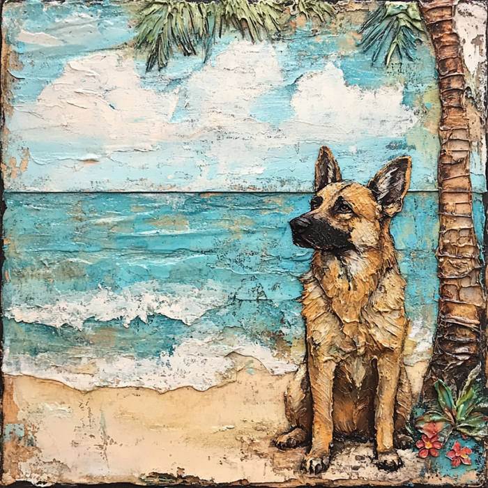 German Shephard Sign, Dog Sign, DCO-13502, Sign For Wreath, 10x10" Metal Sign