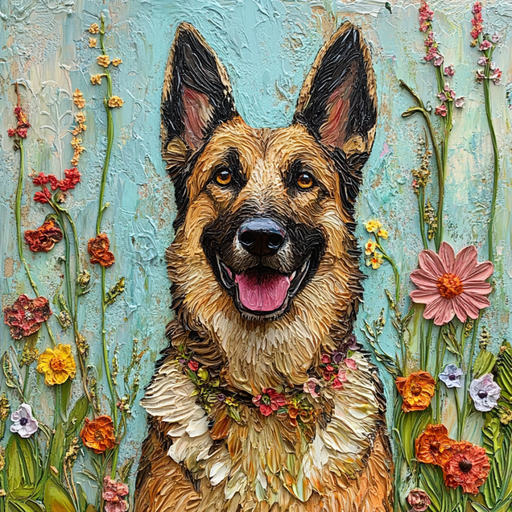 German Shephard Sign, Dog Sign, DCO-13505, Sign For Wreath, 10x10" Metal Sign